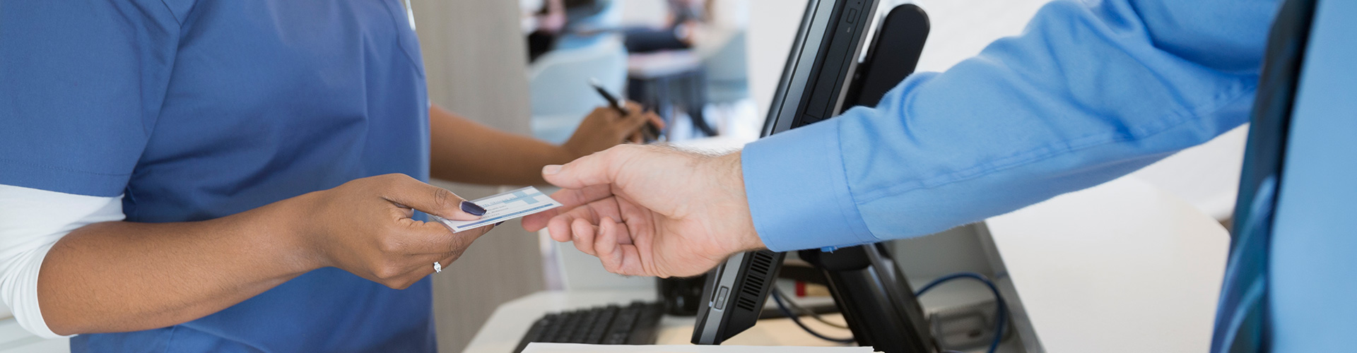 Patient giving ID to a nurse